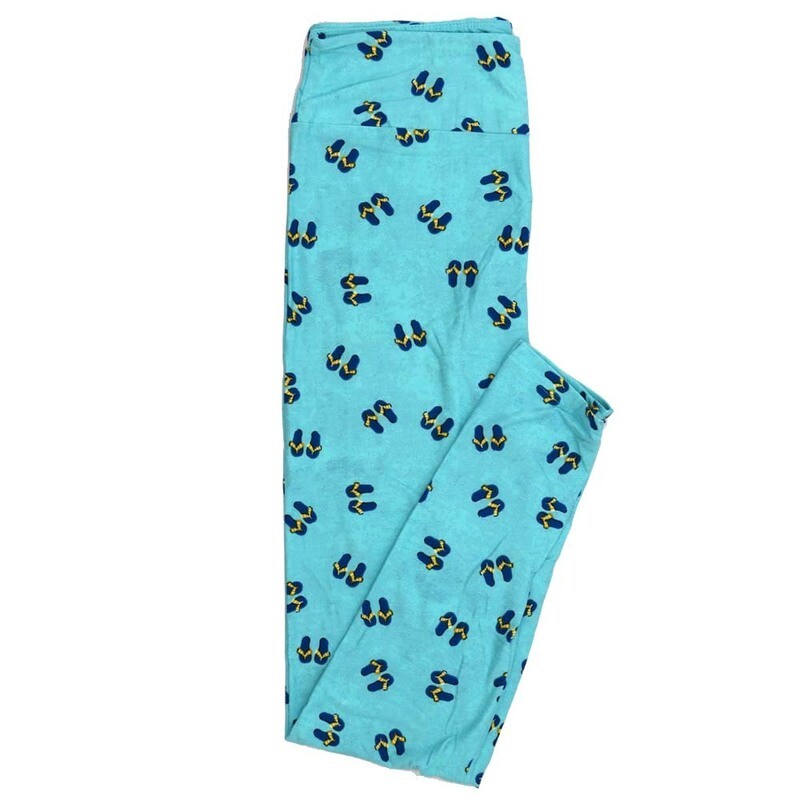 LuLaRoe One Size OS Flip Flops Summer Sandals Micro Polka Dot Leggings fits Adult sizes 2-10 for Women OS-4400-C4-383020