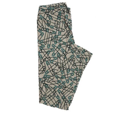 LuLaRoe One Size OS Safety Pins Leggings fits Adult sizes 2-10 for Women OS-4396-ZF