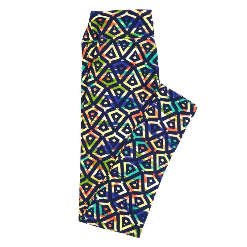 LuLaRoe One Size OS Spinning Tops Leggings fits Adult sizes 2-10 for Women OS-4396-I