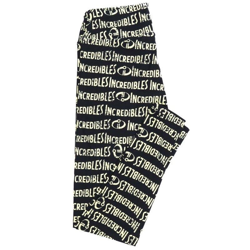 LuLaRoe One Size OS Disney Incredibles Symbol Leggings fits Adult sizes 2-10 for women 4511-K2