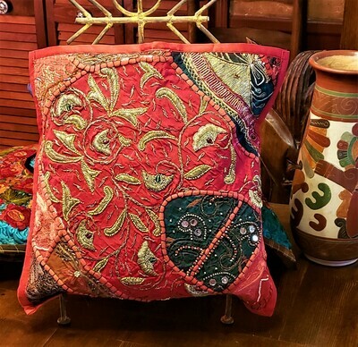 Moti Gala Embroidered & Jeweled Pillow Cover