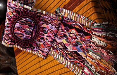 Colorful Guatemalan Huipile Table Runner