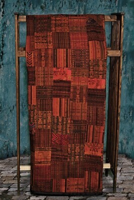Handmade Queen-size Rust and Terracotta Guatemalan Patchwork Quilt Set