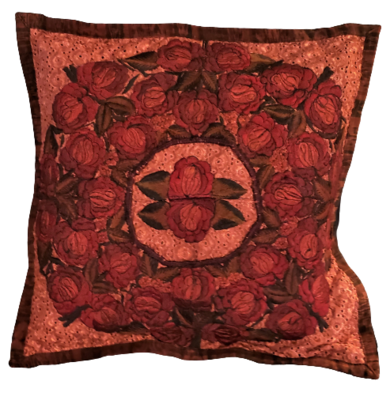 Embroidered Red/Rust Guatemalan Throw Pillow Cover