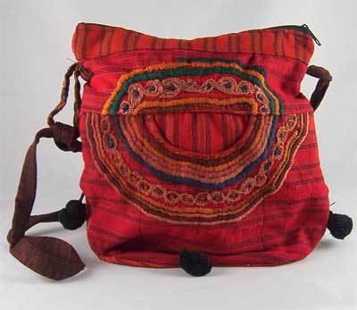Red Guatemalan Embroidered Shoulder Bag