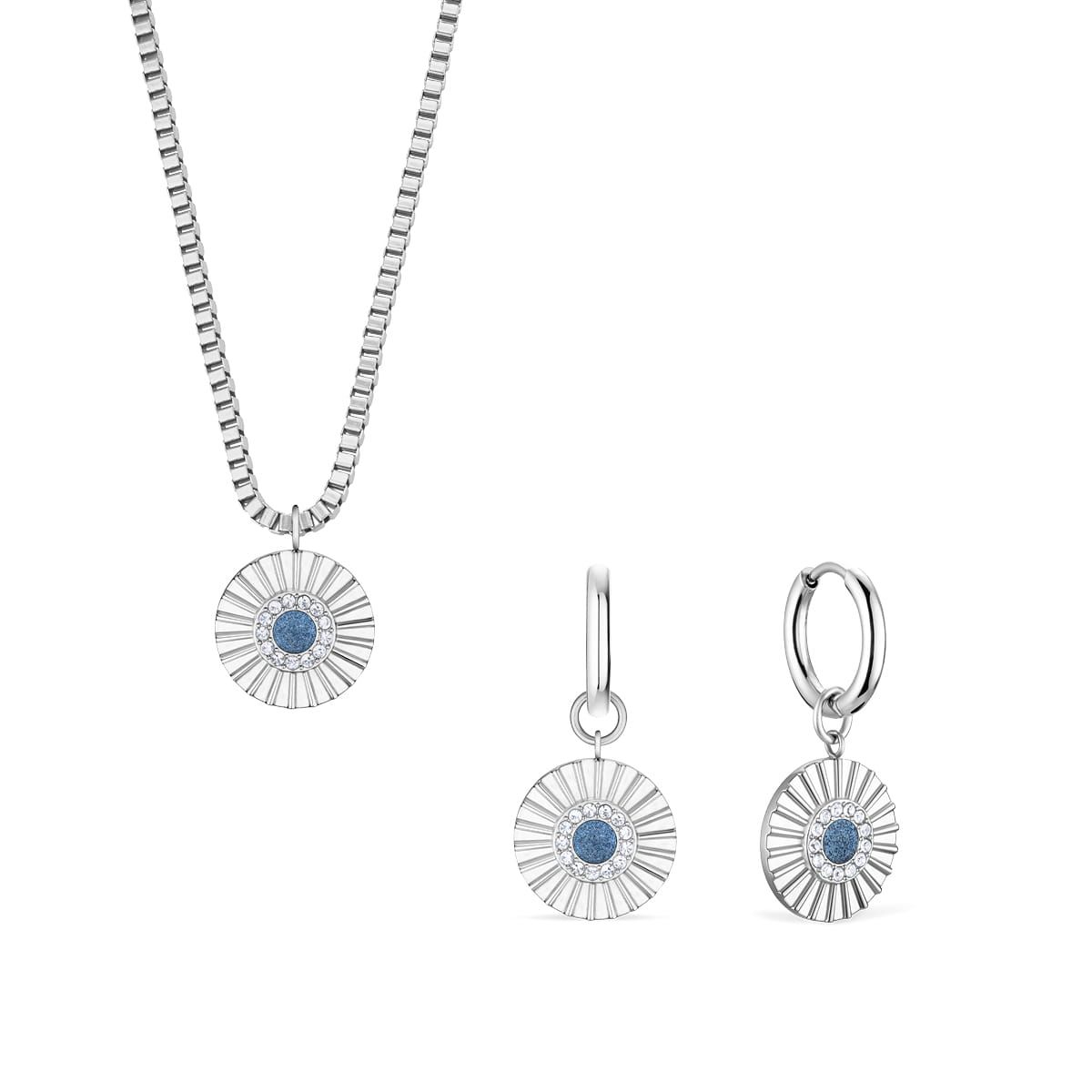 Halskette und Creolen Set - Arctic Flowers