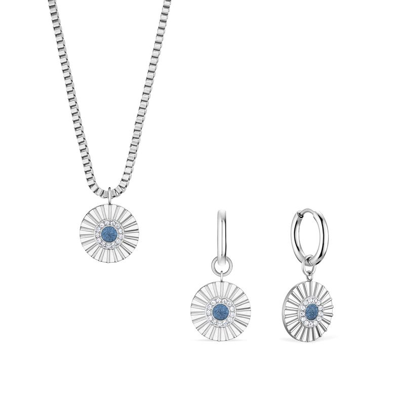 Halskette und Creolen Set - Arctic Flowers