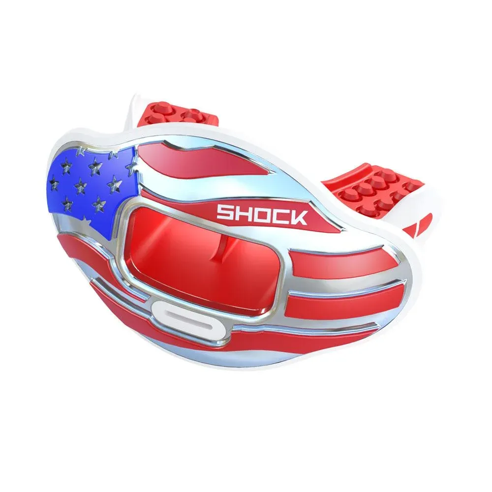 Chrome 3D Stars &amp; Stripes Max AirFlow Football Mouthguard, COLOR: STAR, Size: ADULT