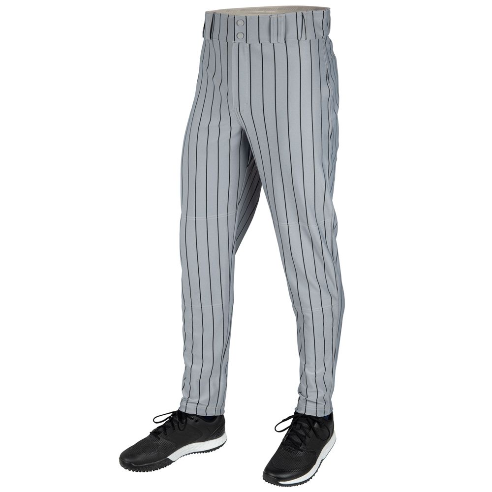 2.0 TAPERED PINSTRIPE PANT, COLOR: GREY/BLACK, Size: YL