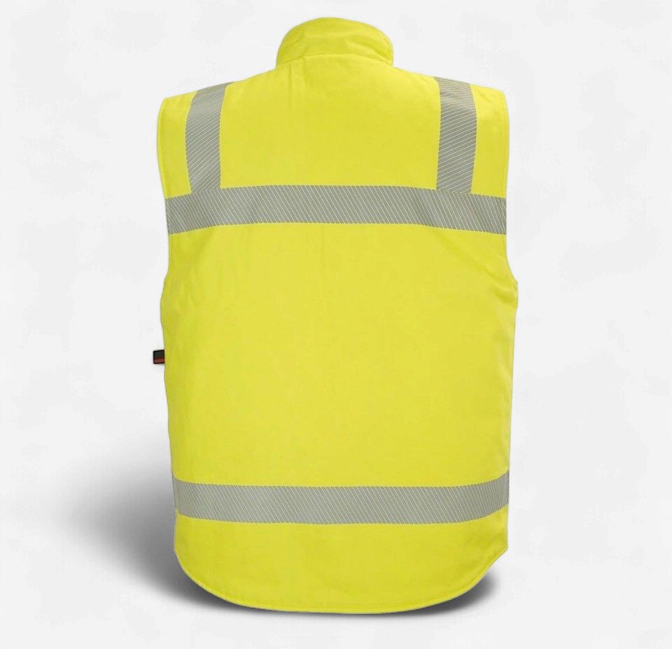 Flamesafe Insulated Hi Vis Safety Vest Zip Closure