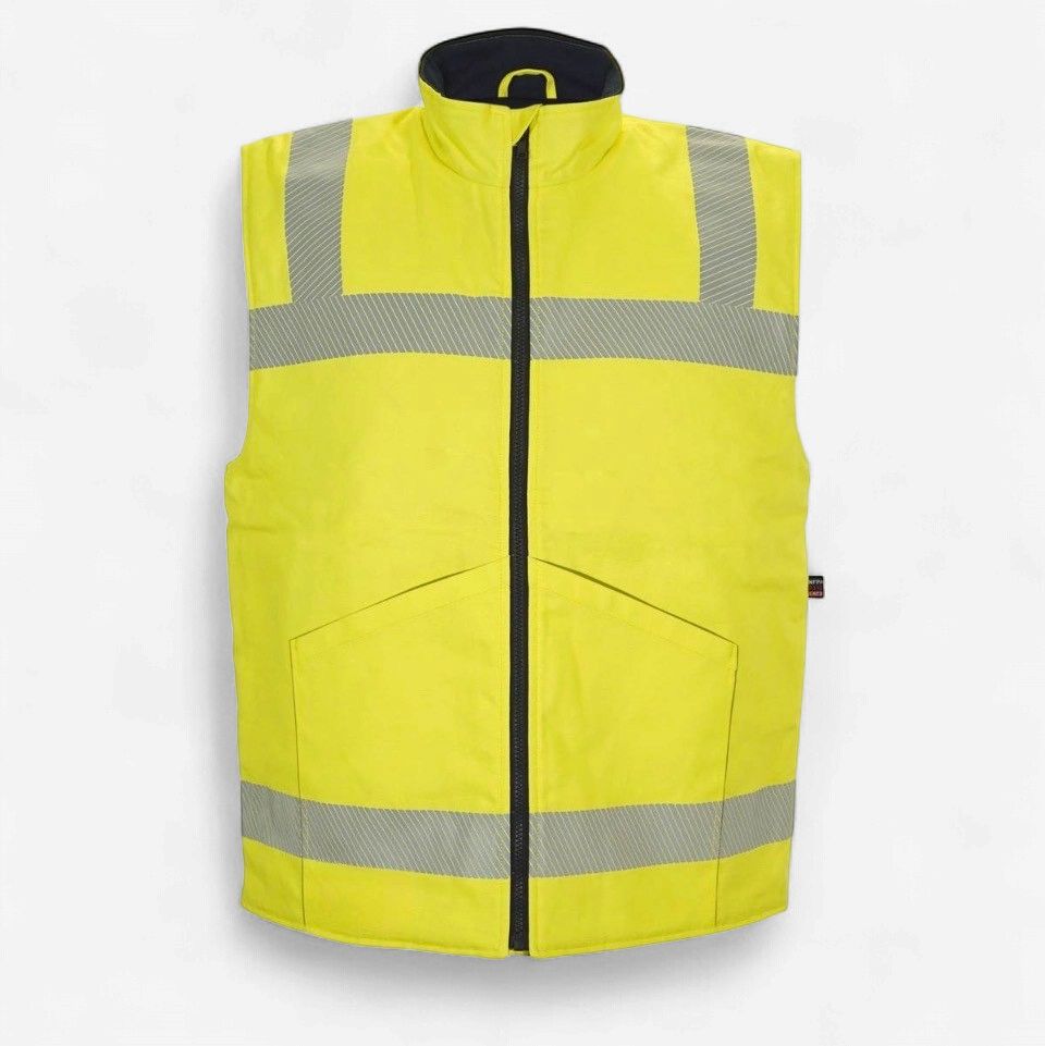 Flamesafe Insulated Hi Vis Safety Vest Zip Closure