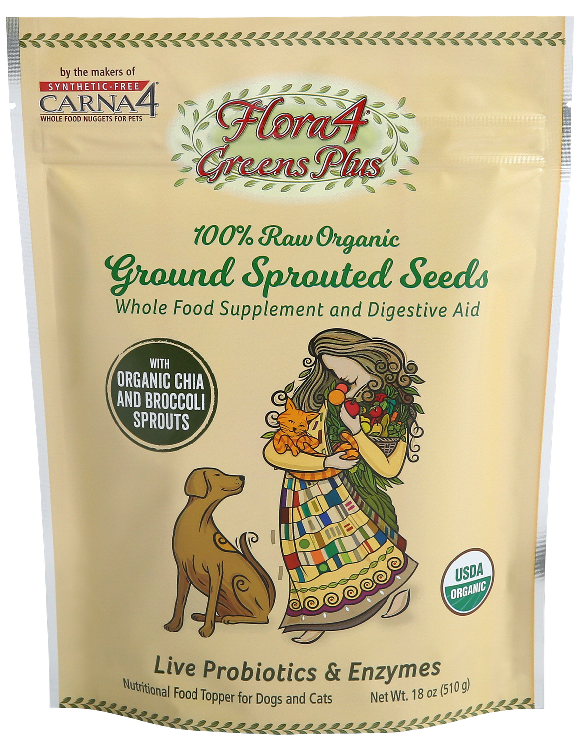 Flora4 Sprouted Seeds,Chia,Broc