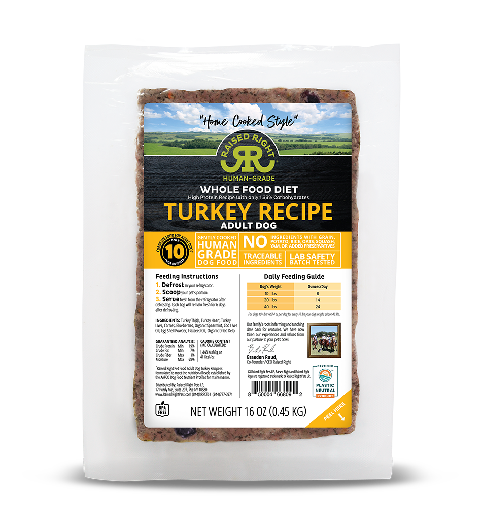 Raised right Adult Dog Turkey (Bulk) 6lb