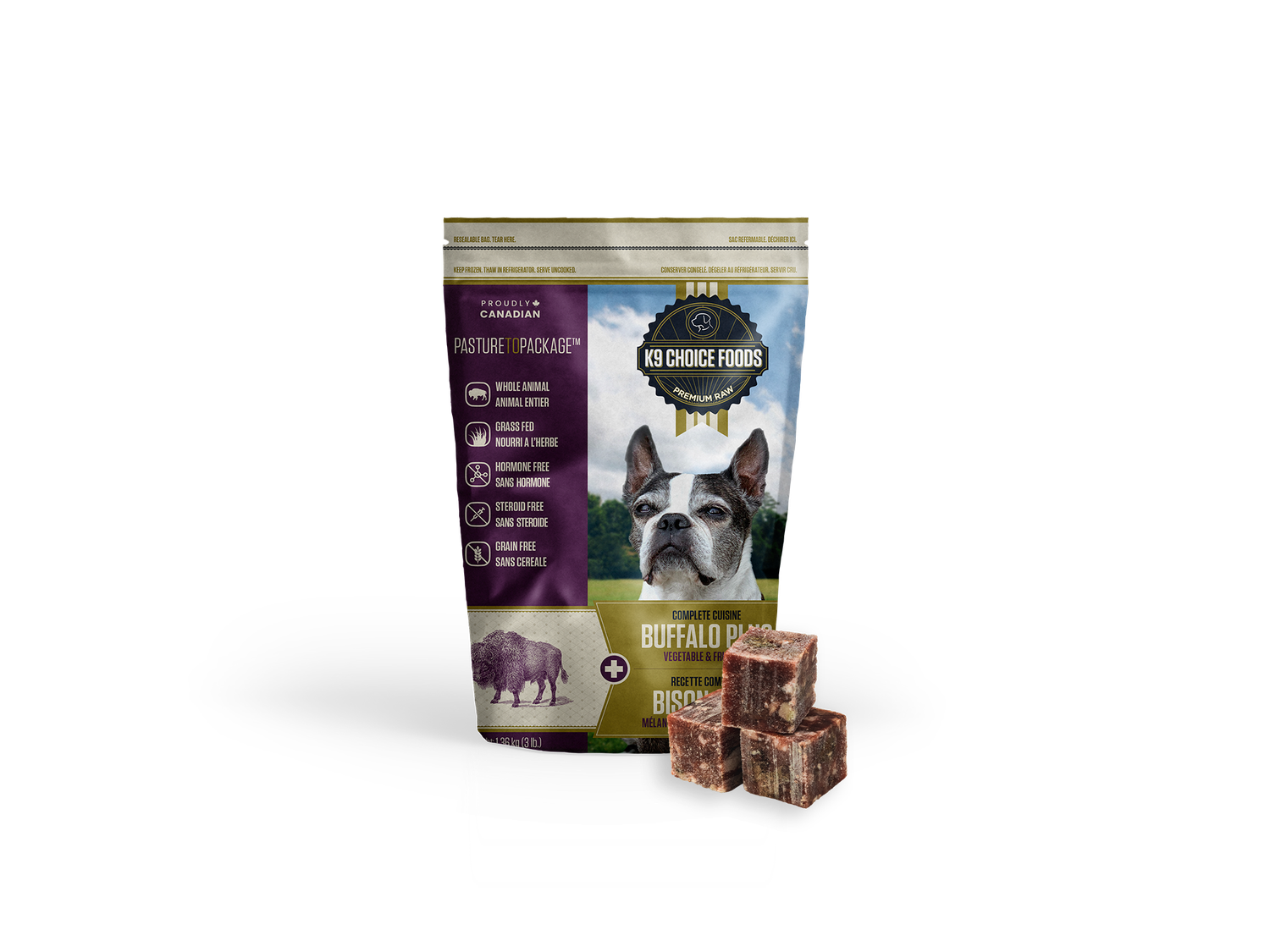 K9 Choice Plus Buffalo 3lb (48 x 1 oz)