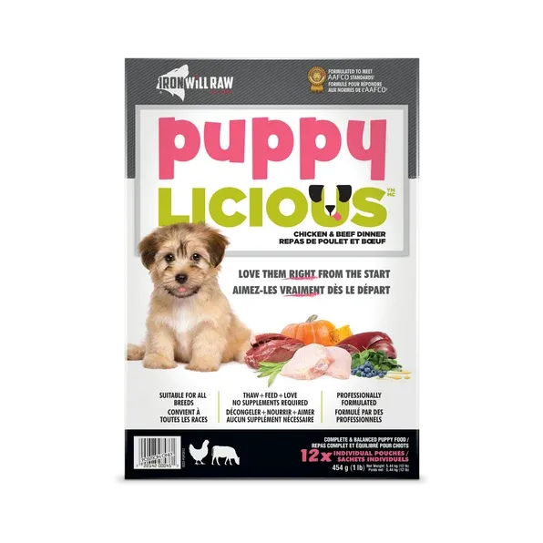 Iron Will Raw Puppylicious Chicken &amp; Beef 12lb