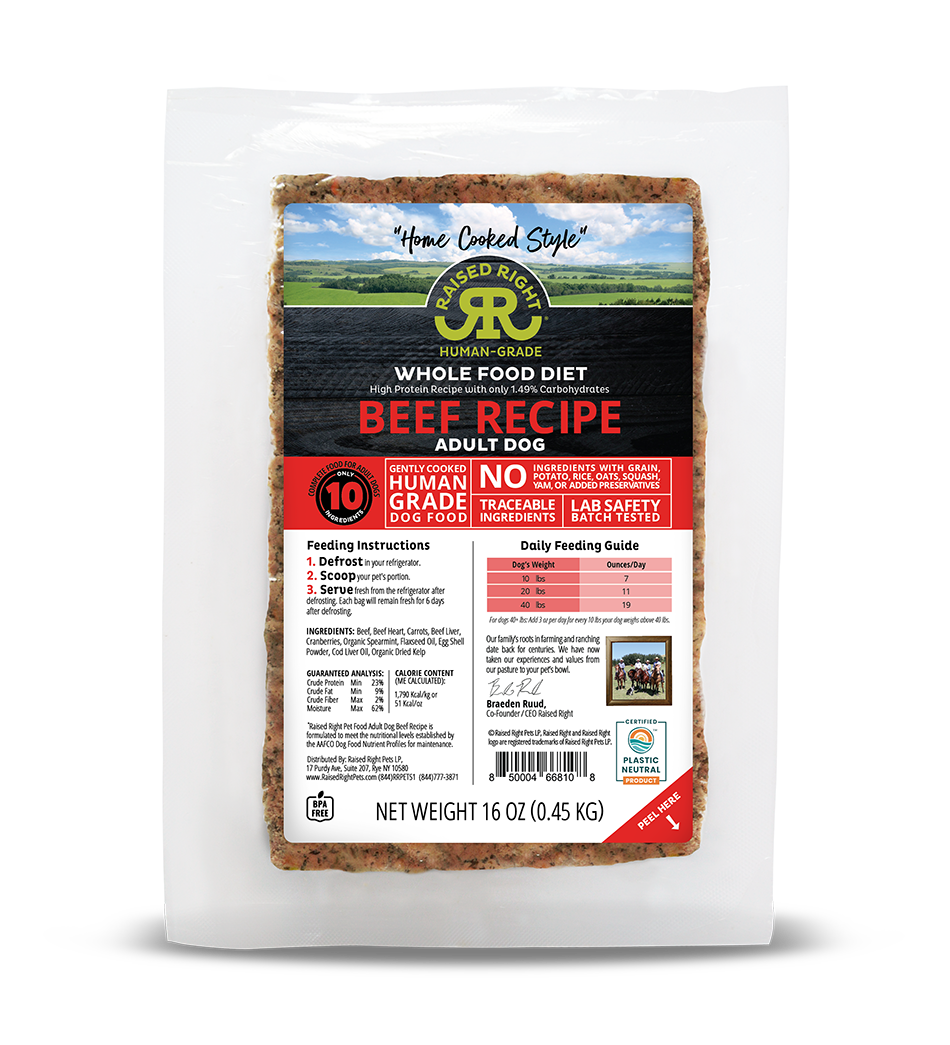 Raised Right Adult Dog Beef (Bulk) 6lb