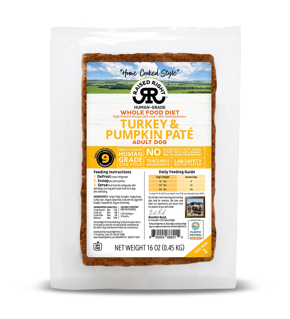 Raised Right Adult Turkey &amp; Pumpkin 1lb
