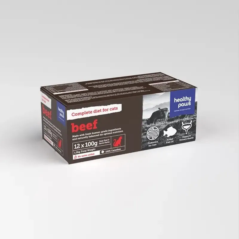 Healthy Paws Complete Beef Cat 12 x 100g