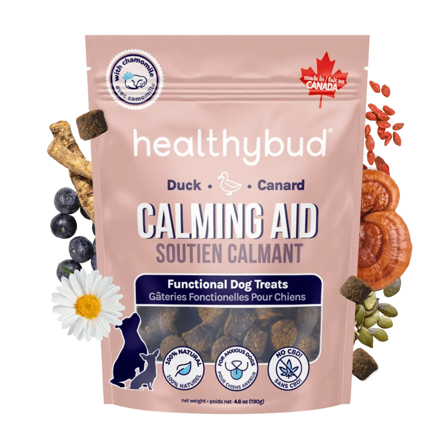 Healthy Bud Calming Aid Dog Treat Duck 130g