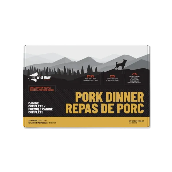 Iron Will Raw CC Pork Dinner Single Protein 6lb