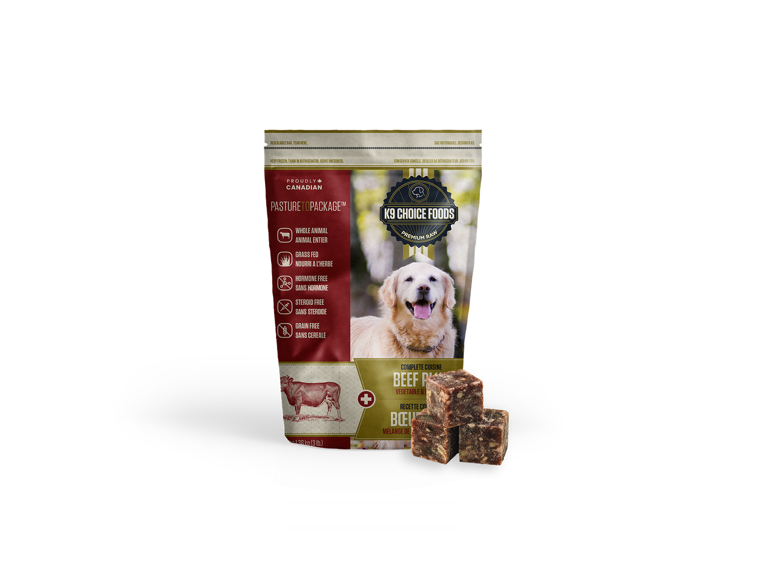 K9 Choice Beef Plus 48 x 1" Cubes 3lb