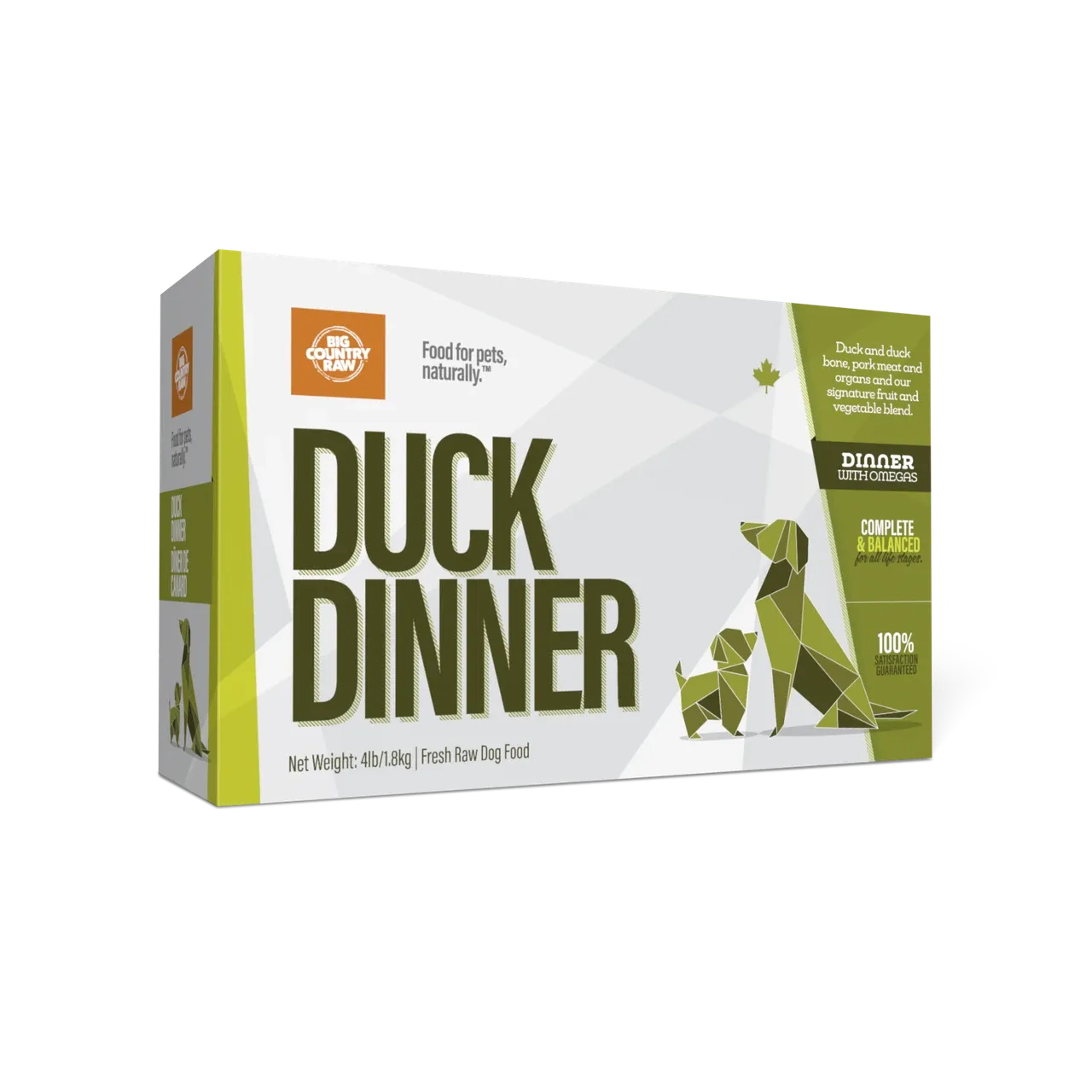 Big Country Raw Duck Dinner 4lb (4 X 1lb)