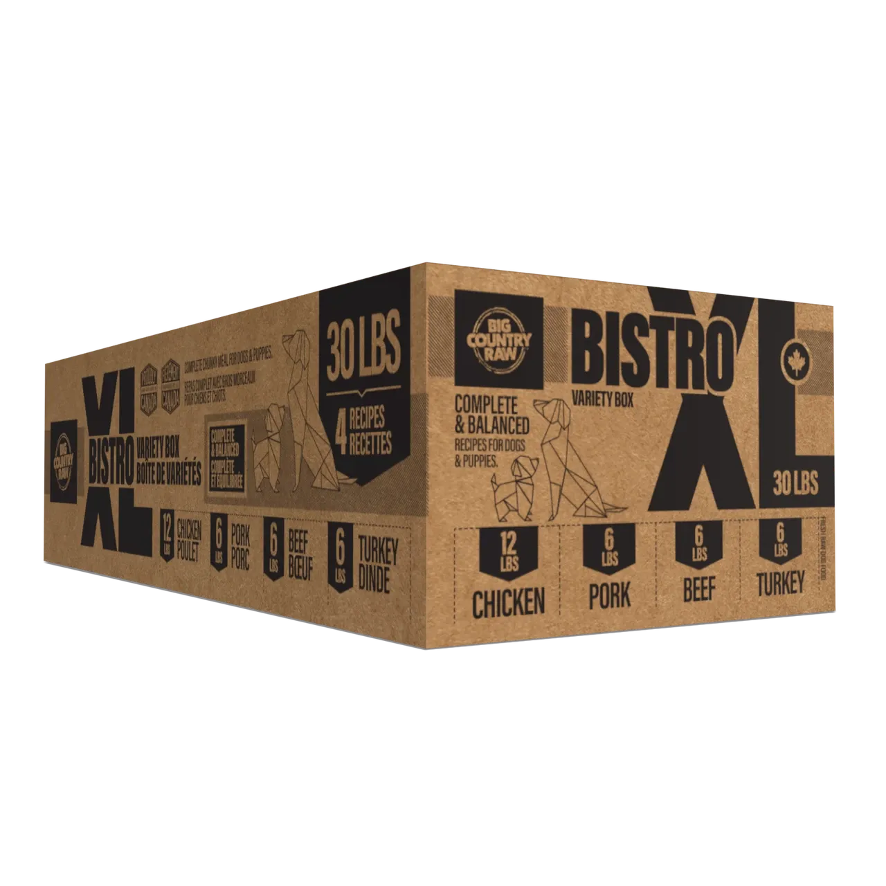 Big Country Raw XL Bistro Pork Beef Turkey Chicken 30lb