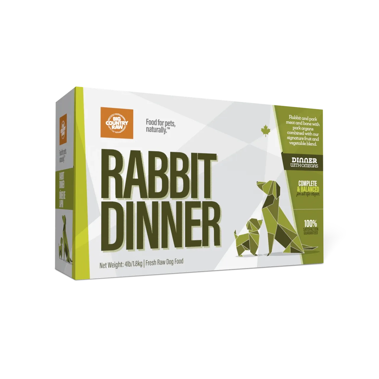 Big Country Raw Rabbit Dinner 4lb (4 x 1lb)