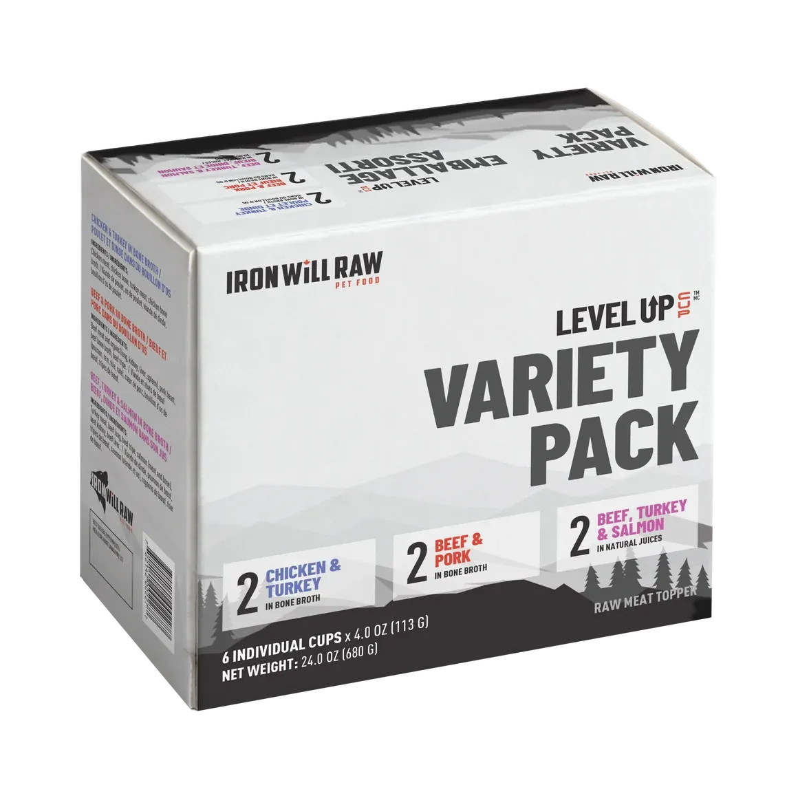 Iron Will Raw Level UP Variety Pack Cups 6x4oz