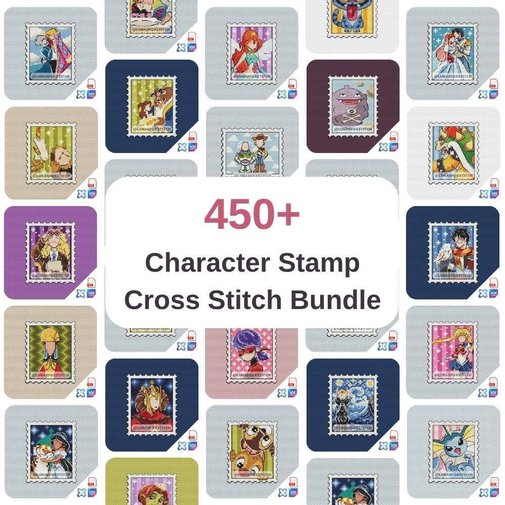 450+ Characters Stamp Cross Stitch Pattern Bundle