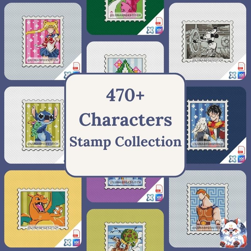 470+ Themed Stamp Collection – Cross Stitch Pattern Bundle