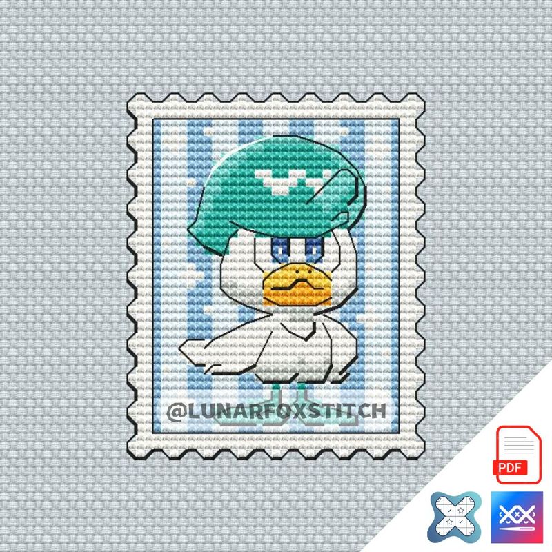 Quaxly mini postage stamp cross stitch pattern