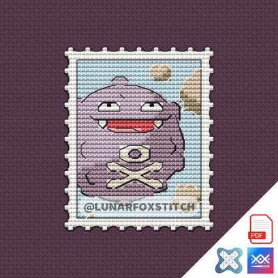 Anime gas beast mini postage stamp cross stitch pattern