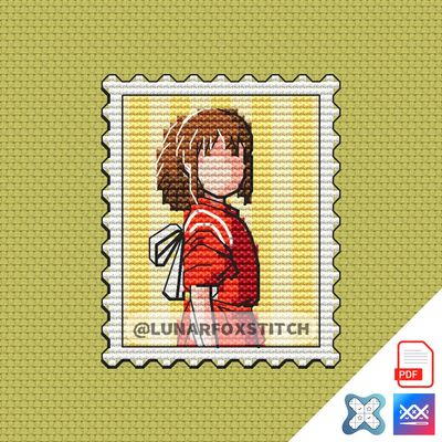 Anime mini postage stamp cross stitch pattern