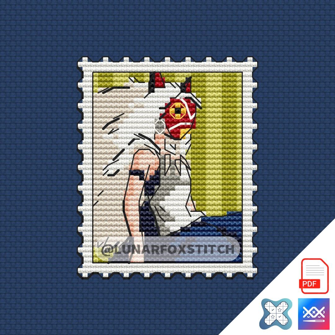 Anime mini postage stamp cross stitch pattern