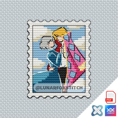 Anime mini postage stamp cross stitch pattern