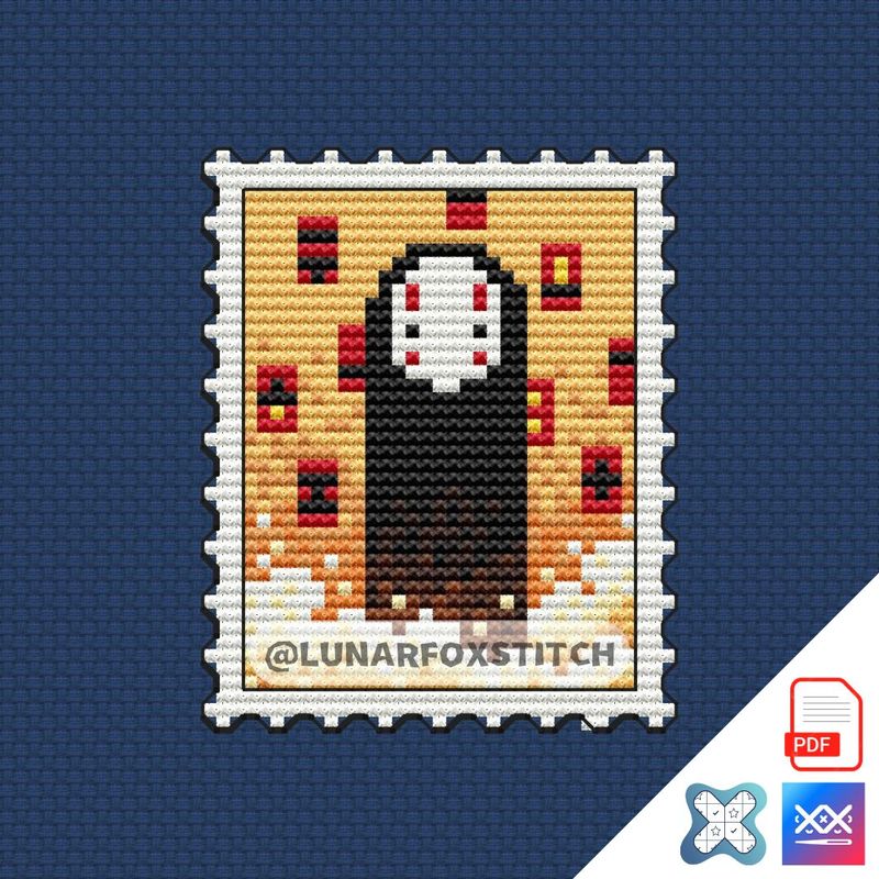 Anime mini postage stamp cross stitch pattern