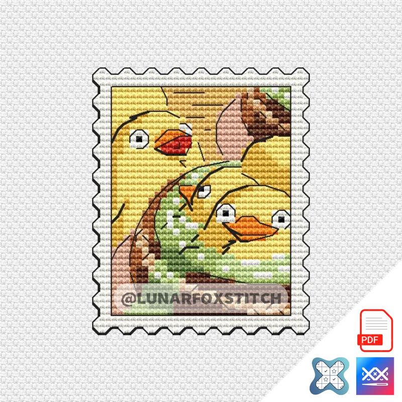 Anime mini postage stamp cross stitch pattern