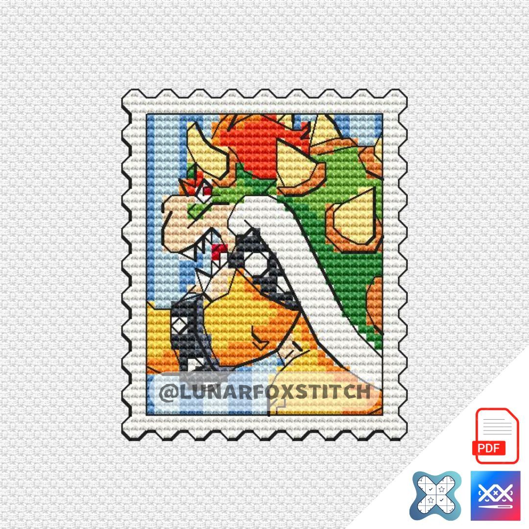Anime mini postage stamp cross stitch pattern
