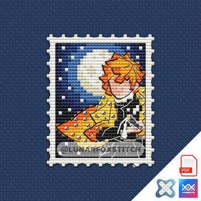 Anime mini postage stamp cross stitch pattern