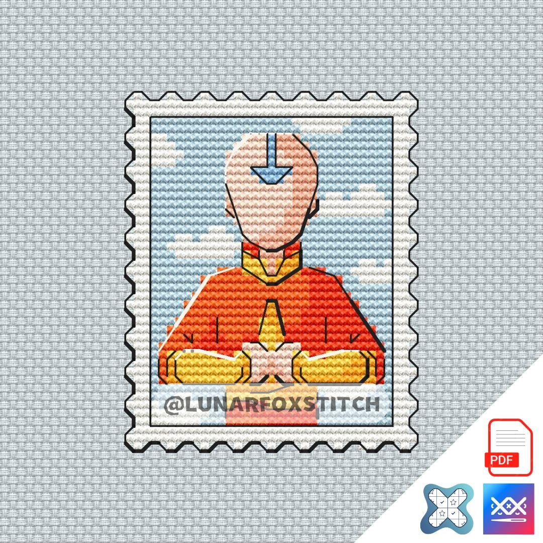 Anime mini postage stamp cross stitch pattern