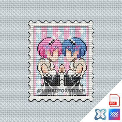 Anime mini postage stamp cross stitch pattern