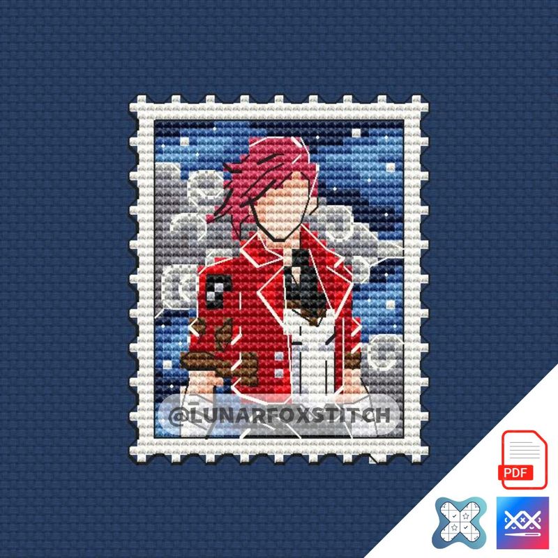 Anime mini postage stamp cross stitch pattern