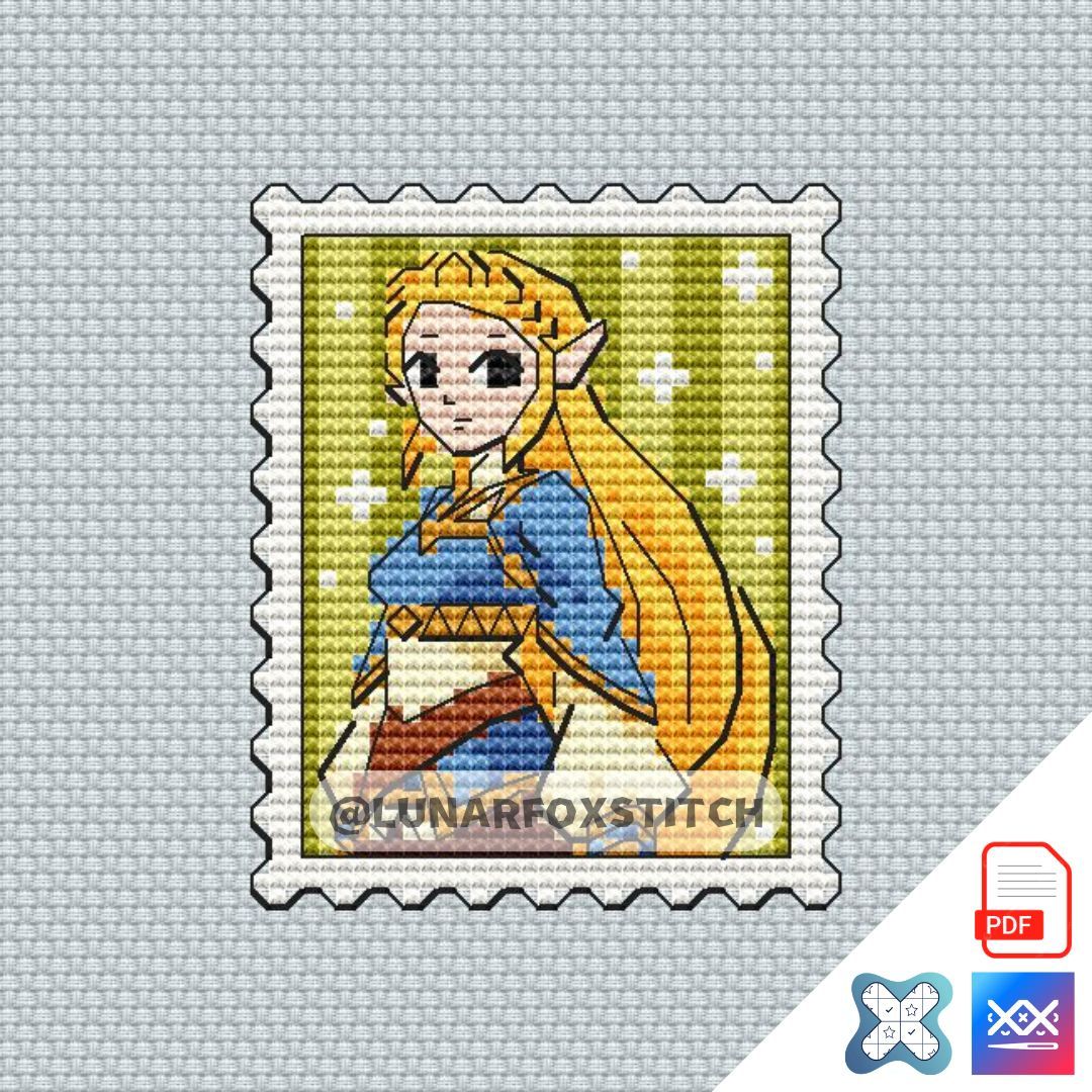 Anime mini postage stamp cross stitch pattern