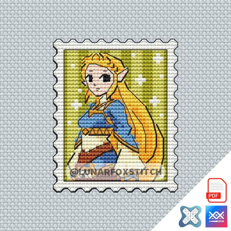 Anime mini postage stamp cross stitch pattern