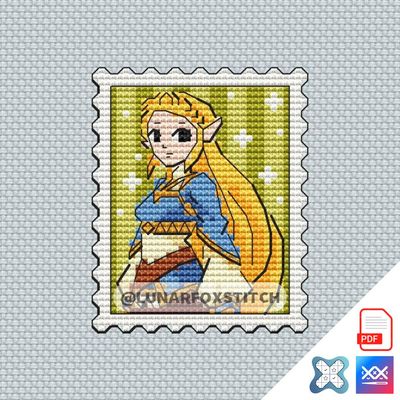 Anime mini postage stamp cross stitch pattern