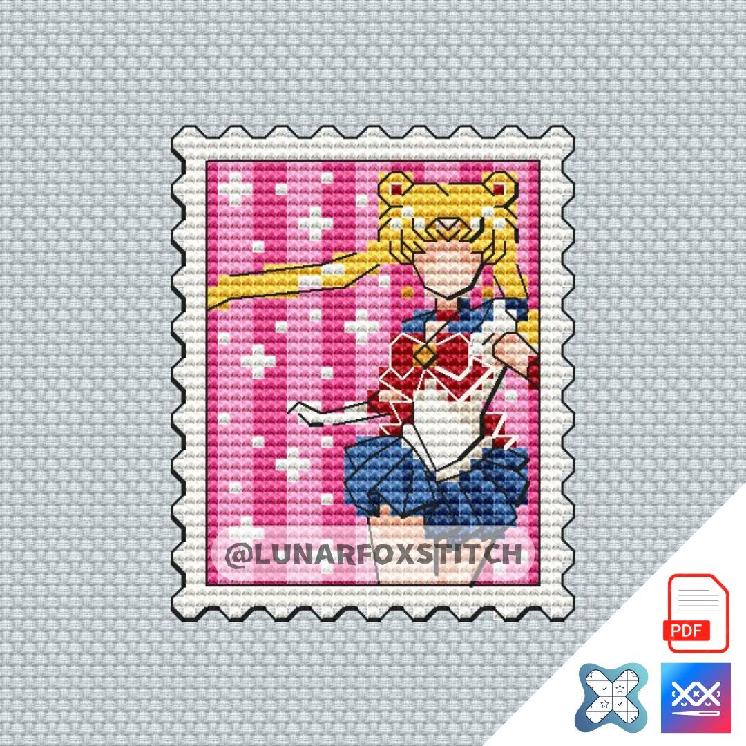 Sailor girl mini postage stamp cross stitch pattern