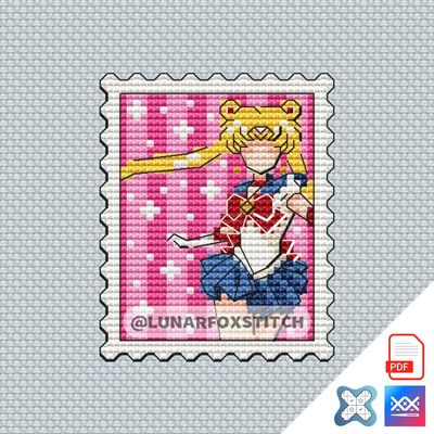 Sailor girl mini postage stamp cross stitch pattern