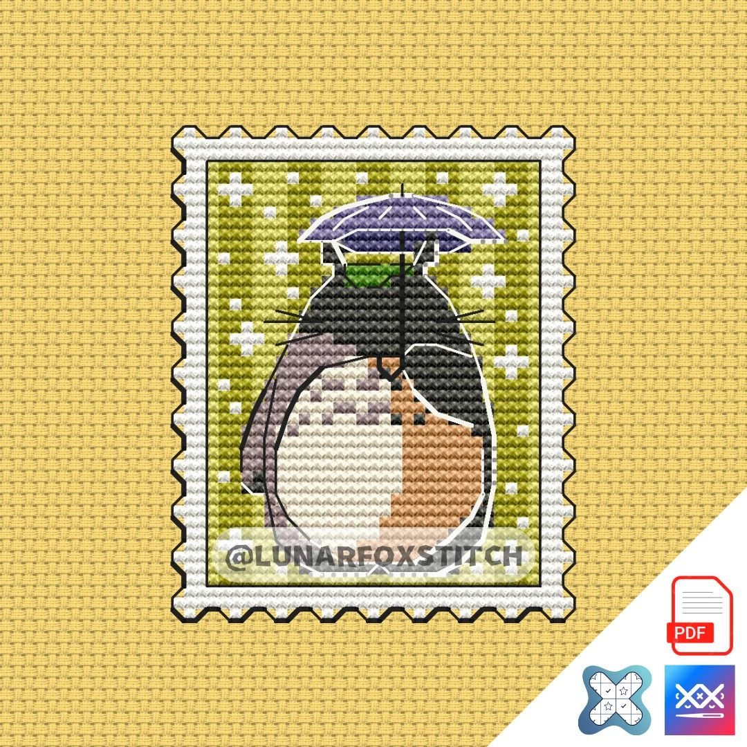 Anime mini postage stamp cross stitch pattern