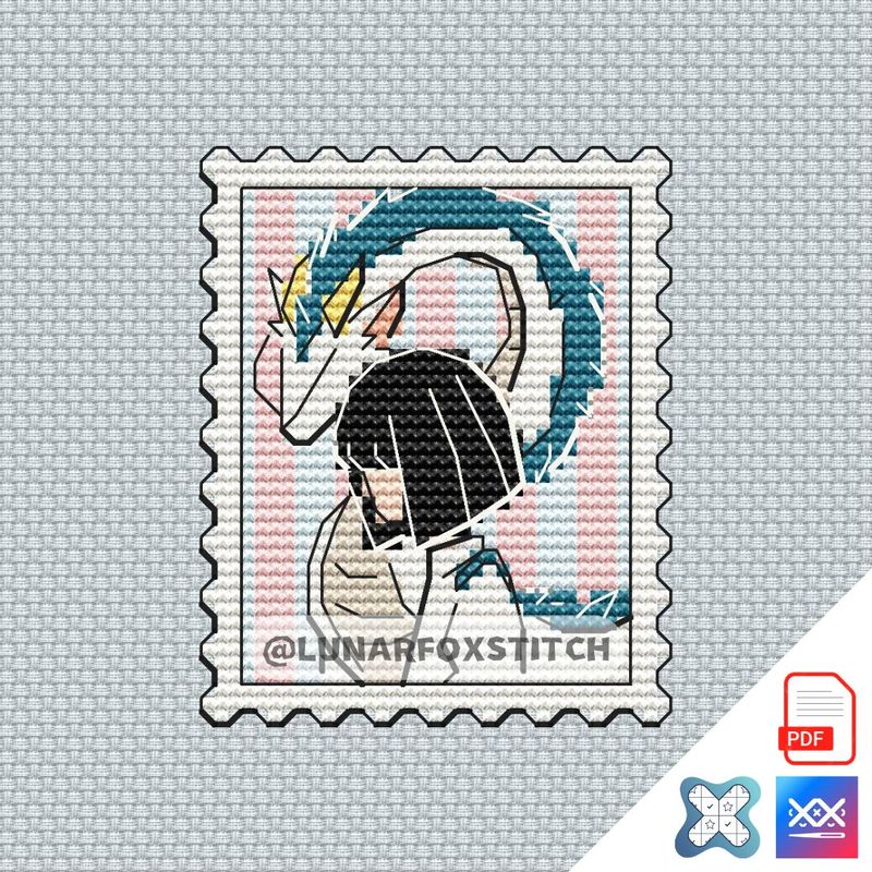 Anime mini postage stamp cross stitch pattern